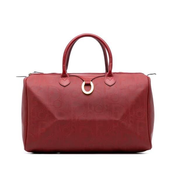 Pre-owned Dior Diorissimo Trotter Coated Canvas Travel Bag Red