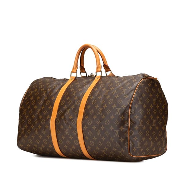 Pre-owned Louis Vuitton Monogram Keepall 55 Brown