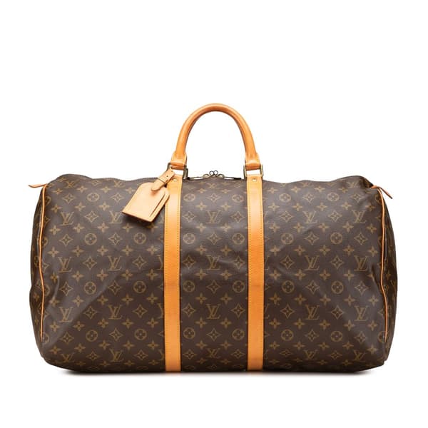 Pre-owned Louis Vuitton Monogram Keepall 55 Brown