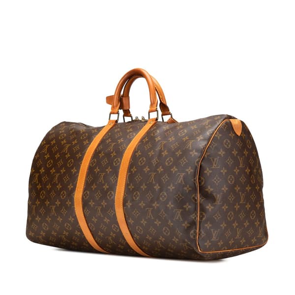Pre-owned Louis Vuitton Monogram Keepall 55 Brown