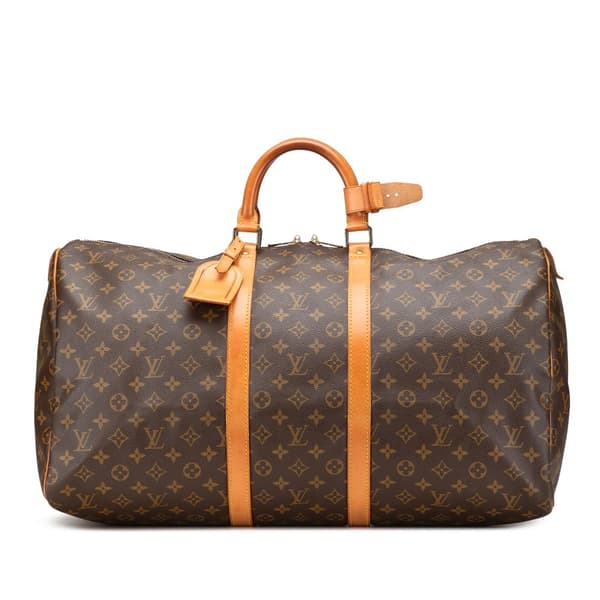 Pre-owned Louis Vuitton Monogram Keepall 55 Brown
