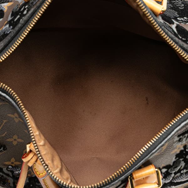 Pre-owned Louis Vuitton Monogram Fleur De Jais Sequins Speedy 30 Brown