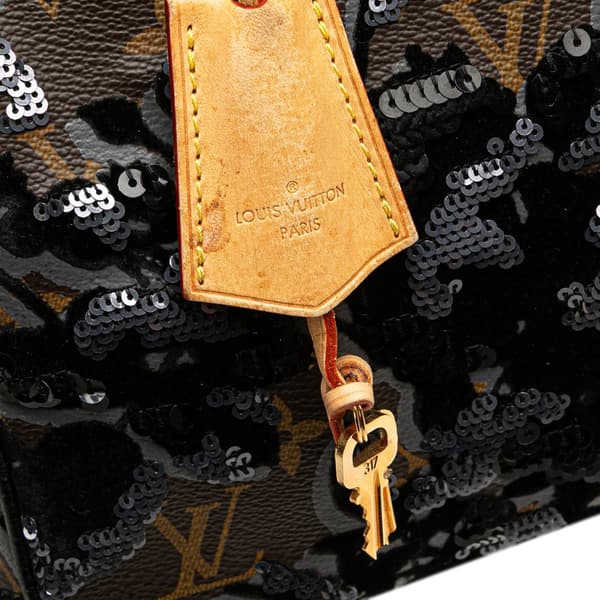 Pre-owned Louis Vuitton Monogram Fleur De Jais Sequins Speedy 30 Brown