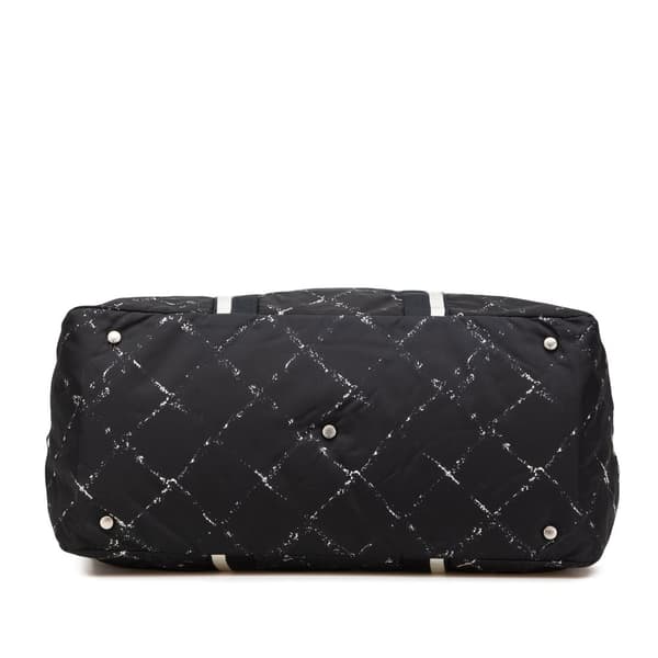 Pre-owned Chanel Old Travel Line Nylon Duffle Bag Black