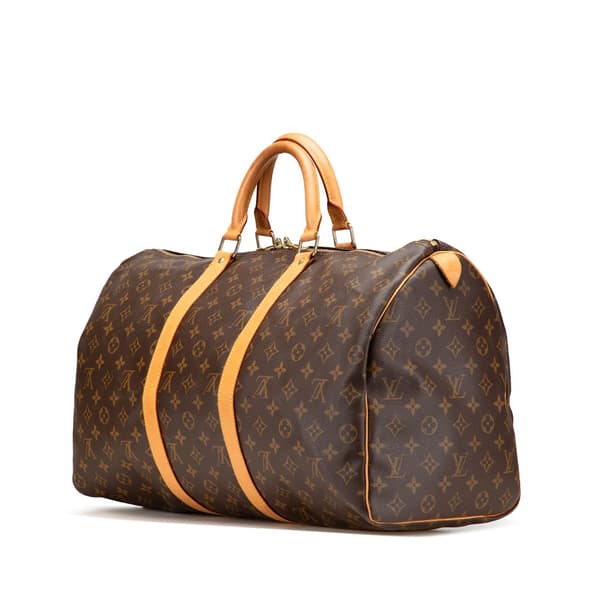 Pre-owned Louis Vuitton Monogram Keepall 50 Brown