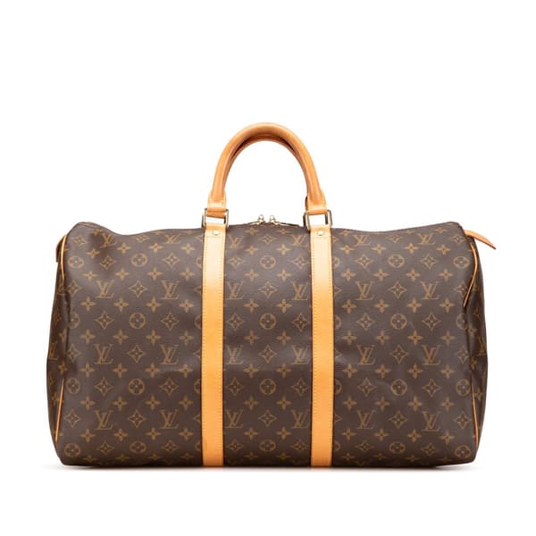 Pre-owned Louis Vuitton Monogram Keepall 50 Brown