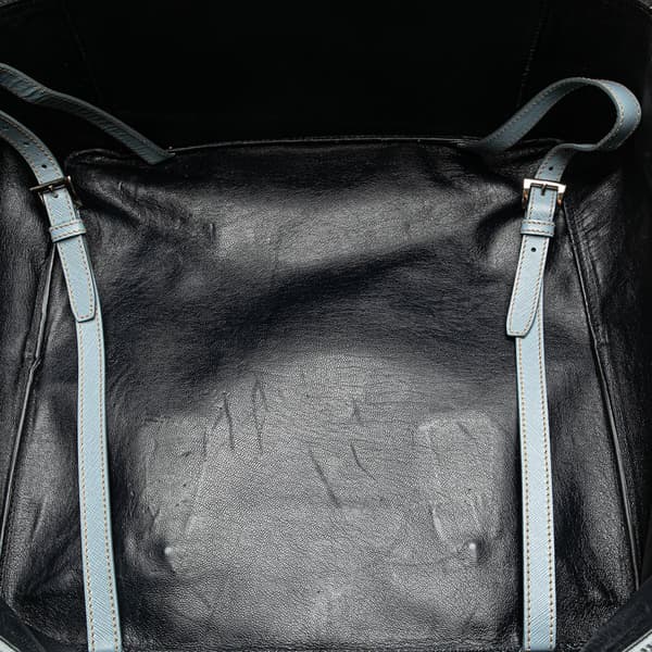 Pre-owned Prada Saffiano Travel Bag Blue