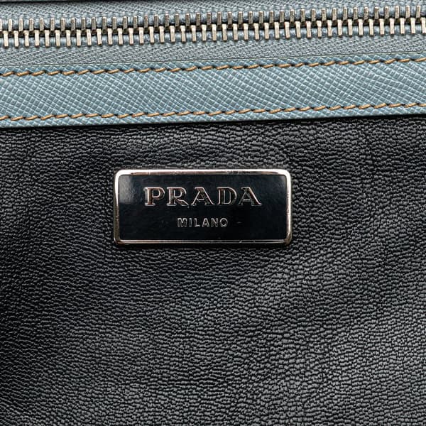 Pre-owned Prada Saffiano Travel Bag Blue