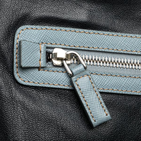 Pre-owned Prada Saffiano Travel Bag Blue