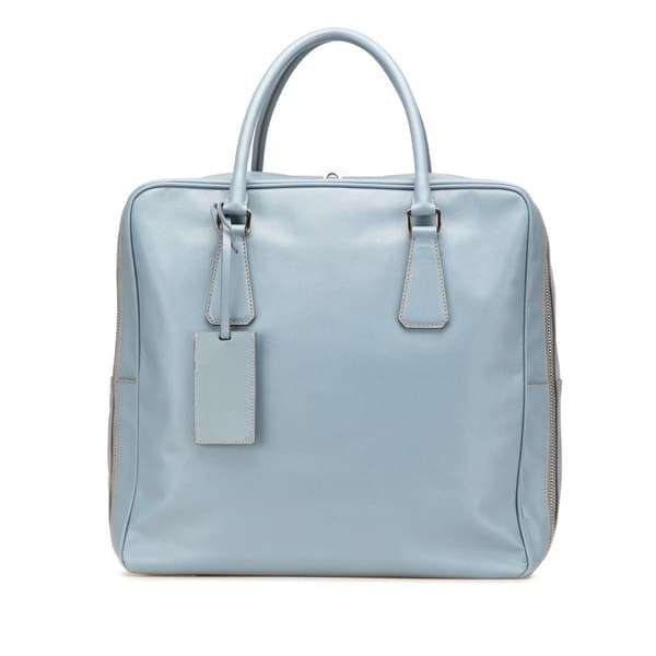 Pre-owned Prada Saffiano Travel Bag Blue