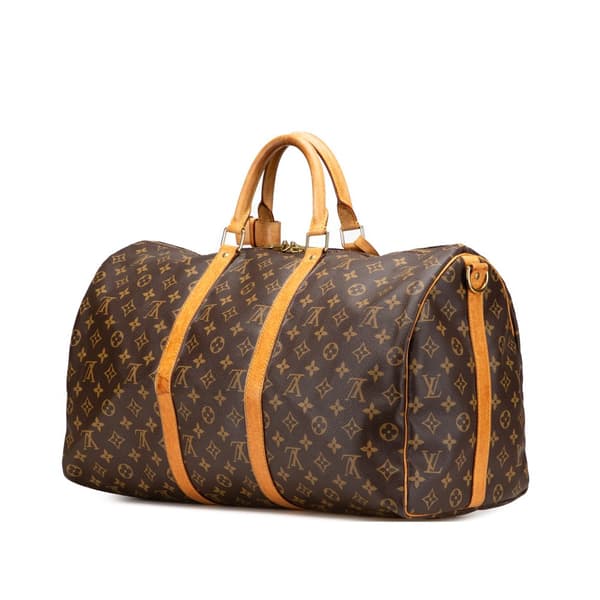 Pre-owned Louis Vuitton Monogram Keepall Bandouliere 50 Brown