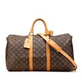 Miniatyrbillede 1 af 10: Pre-owned Louis Vuitton Monogram Keepall Bandouliere 50 Brown
