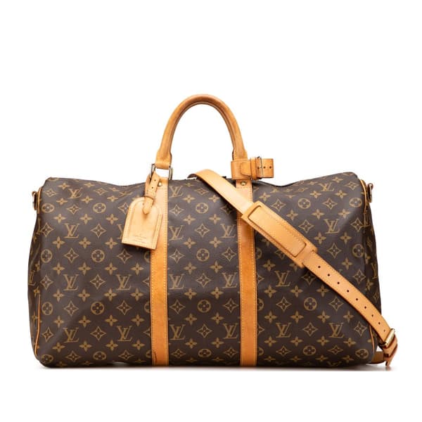 Pre-owned Louis Vuitton Monogram Keepall Bandouliere 50 Brown