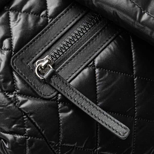 Pre-owned Chanel Quilted Nylon Coco Cocoon Trolley Rolling Case Black