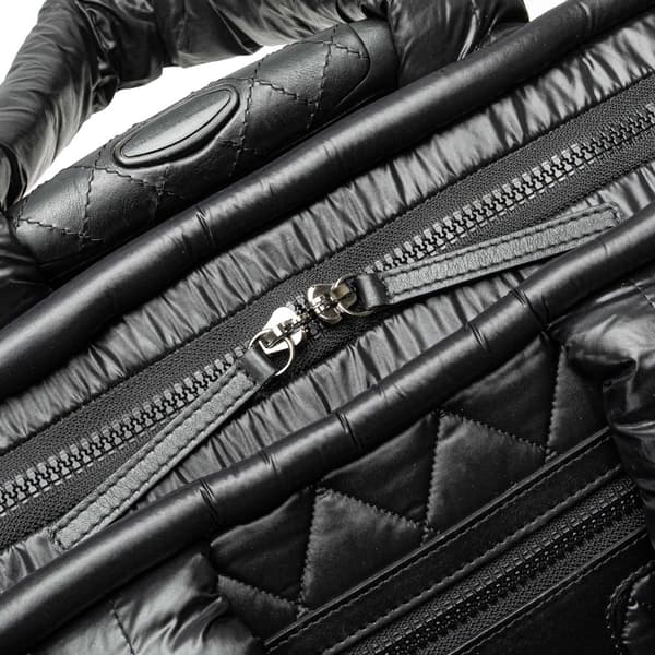 Pre-owned Chanel Quilted Nylon Coco Cocoon Trolley Rolling Case Black