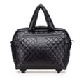 Miniatyrbillede 1 af 10: Pre-owned Chanel Quilted Nylon Coco Cocoon Trolley Rolling Case Black