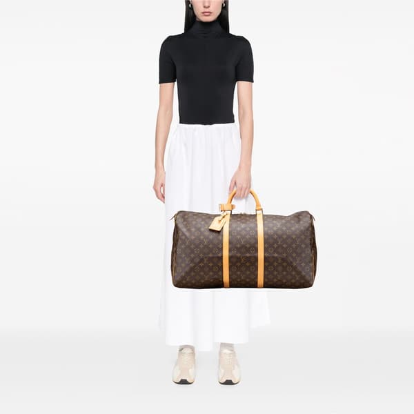 Pre-owned Louis Vuitton Monogram Keepall 60 Brown