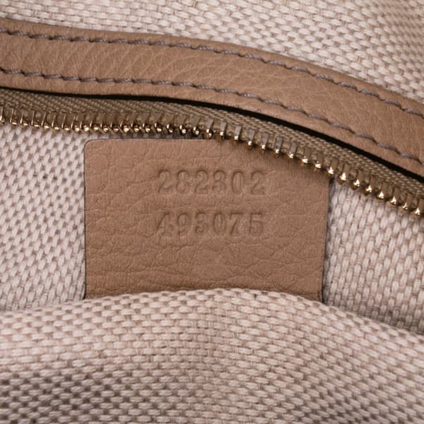Pre-owned Gucci Pebbled Calfskin Soho Cellarius Boston Brown