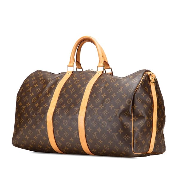 Pre-owned Louis Vuitton Monogram Keepall Bandouliere 50 Brown