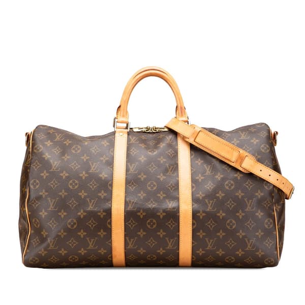 Pre-owned Louis Vuitton Monogram Keepall Bandouliere 50 Brown