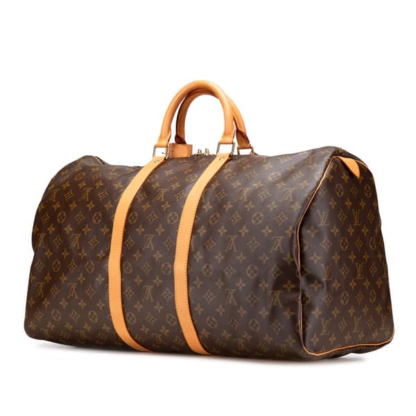 Pre-owned Louis Vuitton Monogram Keepall 55 Brown