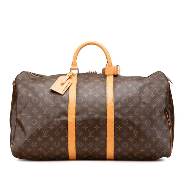 Pre-owned Louis Vuitton Monogram Keepall 55 Brown