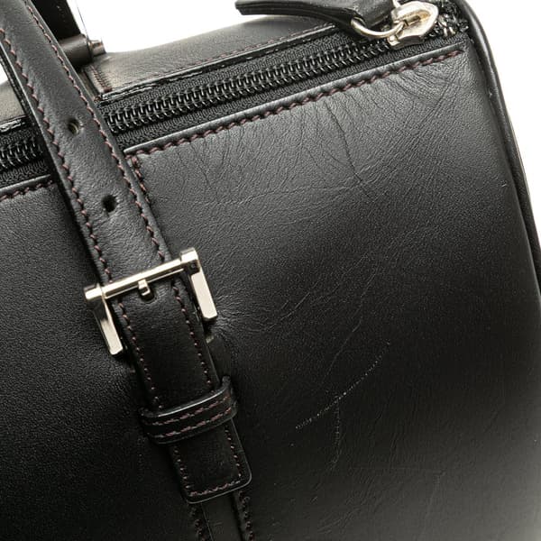 Pre-owned Burberry Leather Boston Bag Black