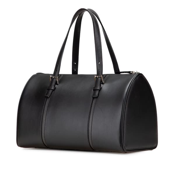 Pre-owned Burberry Leather Boston Bag Black