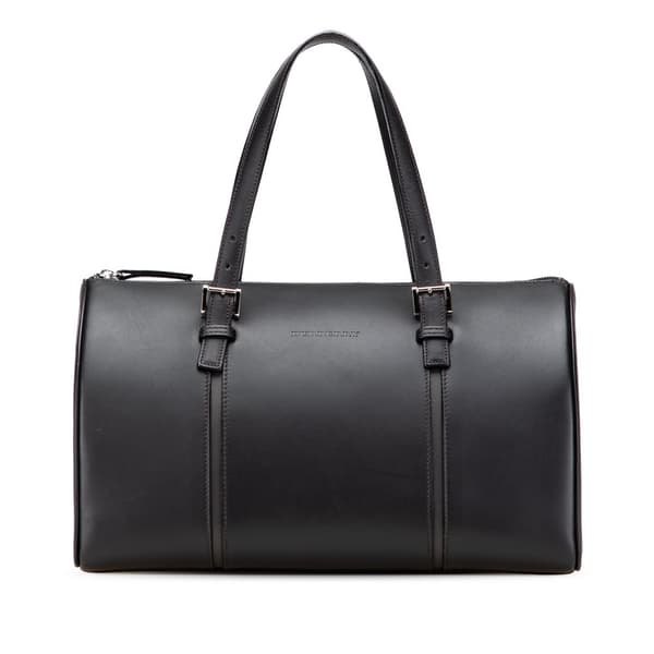Pre-owned Burberry Leather Boston Bag Black