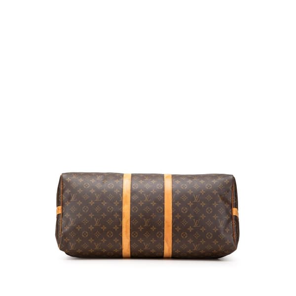 Pre-owned Louis Vuitton Monogram Keepall Bandouliere 55 Brown
