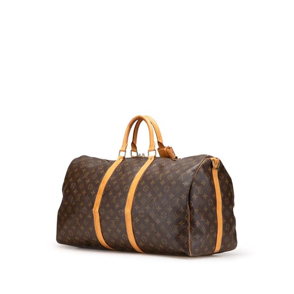 Pre-owned Louis Vuitton Monogram Keepall Bandouliere 55 Brown