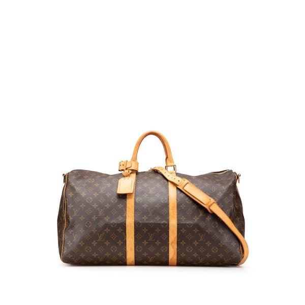 Pre-owned Louis Vuitton Monogram Keepall Bandouliere 55 Brown