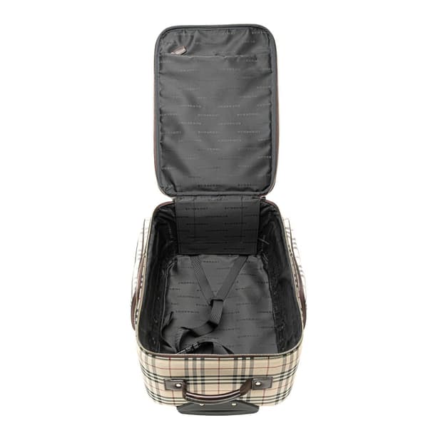 Pre-owned Burberry House Check Canvas Luggage Brown