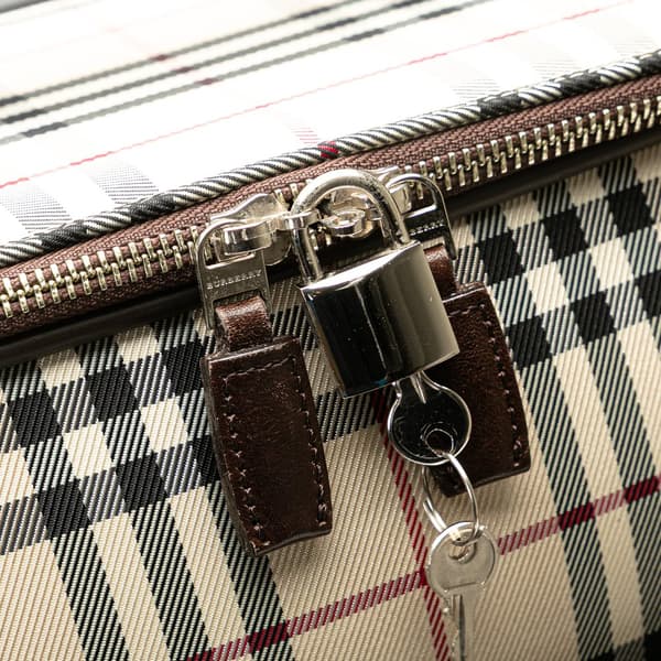 Pre-owned Burberry House Check Canvas Luggage Brown