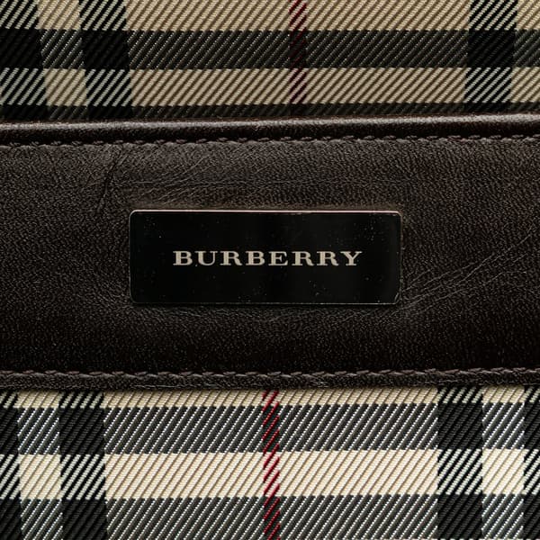 Pre-owned Burberry House Check Canvas Luggage Brown