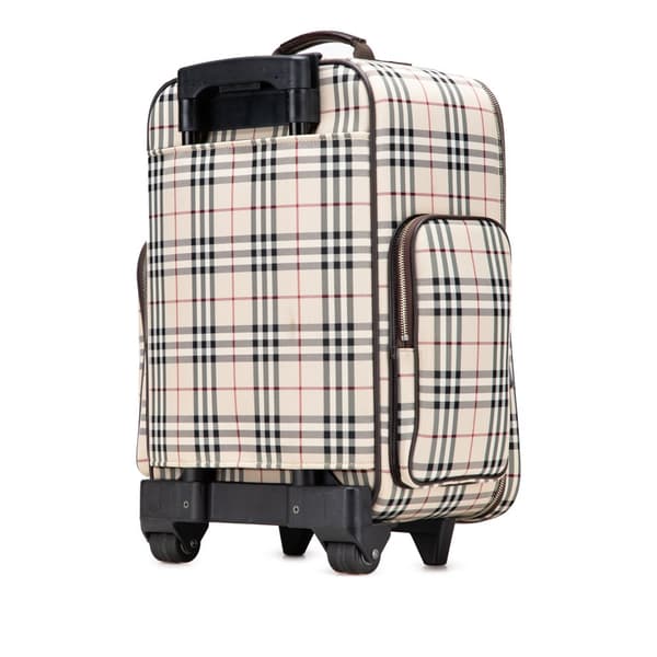 Pre-owned Burberry House Check Canvas Luggage Brown