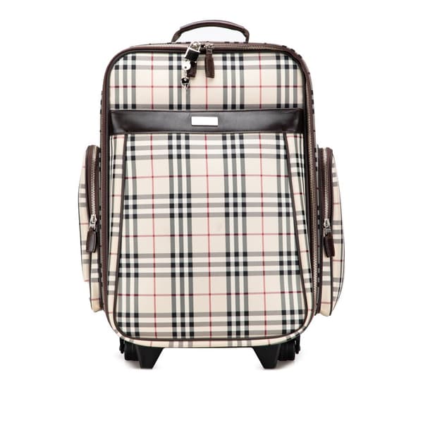 Pre-owned Burberry House Check Canvas Luggage Brown