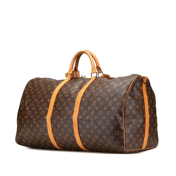 Pre-owned Louis Vuitton Monogram Keepall Bandouliere 60 Brown