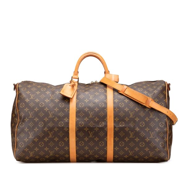 Pre-owned Louis Vuitton Monogram Keepall Bandouliere 60 Brown