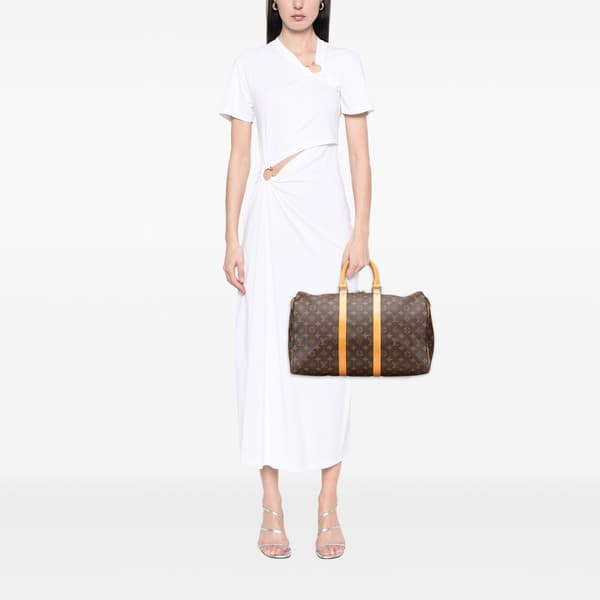 Pre-owned Louis Vuitton Monogram Keepall 45 Brown