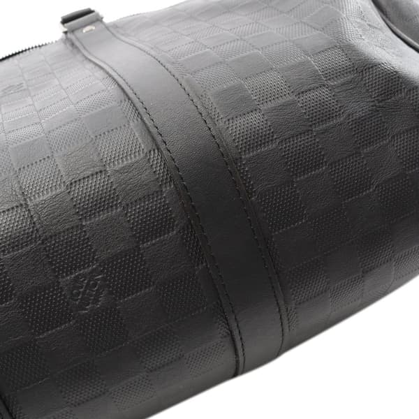 Pre-owned Louis Vuitton Damier Infini Keepall Bandouliere 45 Black