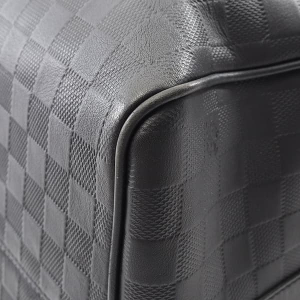 Pre-owned Louis Vuitton Damier Infini Keepall Bandouliere 45 Black