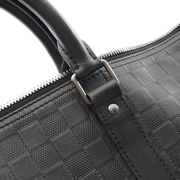 Pre-owned Louis Vuitton Damier Infini Keepall Bandouliere 45 Black