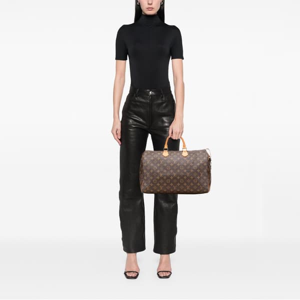 Pre-owned Louis Vuitton Monogram Speedy 40 Brown