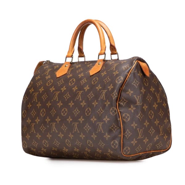 Pre-owned Louis Vuitton Monogram Speedy 35 Brown