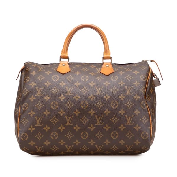 Pre-owned Louis Vuitton Monogram Speedy 35 Brown
