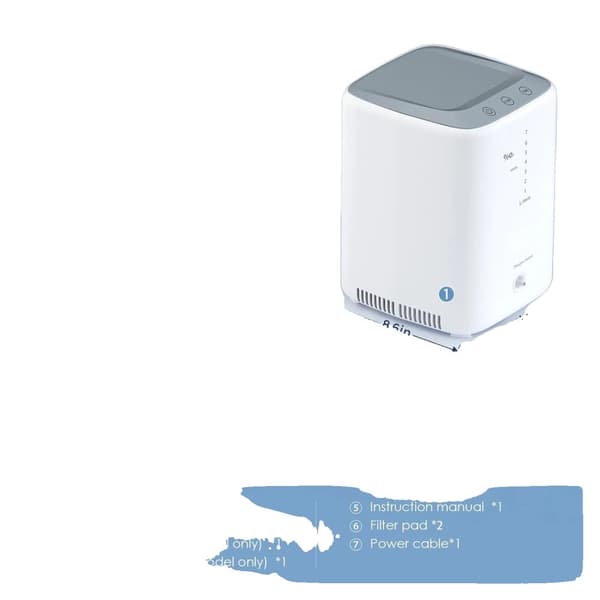 Happi­koncentraattori, säädettävä virtausnopeus 3L/min, hiljainen toiminta,NT-04 EU Plug 1-7L