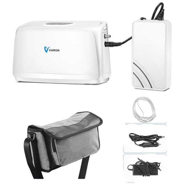 Syrgaskoncentrator, Portabel Design, Batteridriven,armégrön, EU-plugg