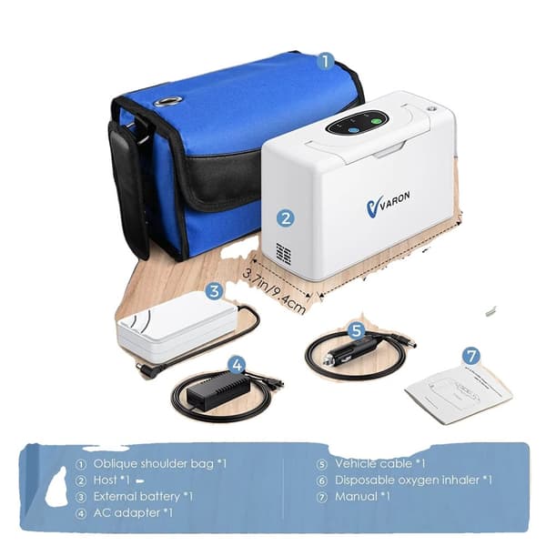 Transportabel iltkoncentrator, 3L/min output, otte-lags filtrering,NT-05, EU-stik