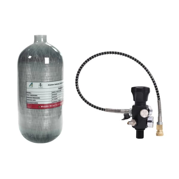 Højtryks Carbon Fiber Cylinder, 2,5L Kapacitet, 300 BAR Vurderet,2,5L-Hvid